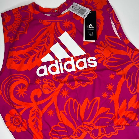 Adidas Farm Rio Bodysuit Sz M New adidas Sports Top NEW Leotard Farm Rio - Picture 2 of 11